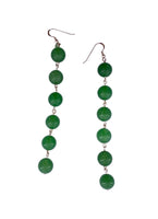 Bottle Green Pearl String Earrings