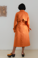 TRUONGII WAX Orange Trench Coat