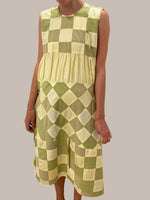 Yellow Patchwork Balloon Dress